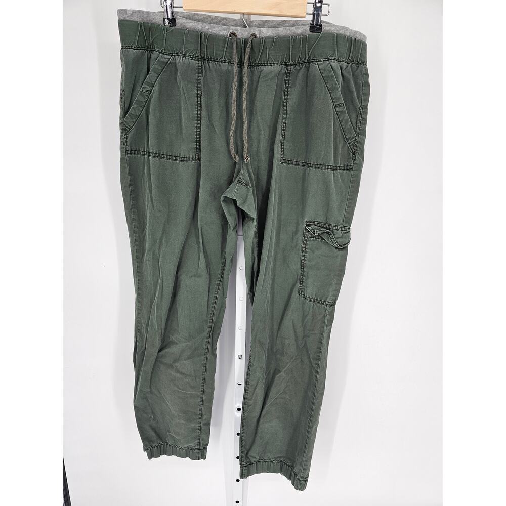 Beverly Driver Women's Green Cargo Pockets Cotton Mid Rise Casual Pant Size 16W